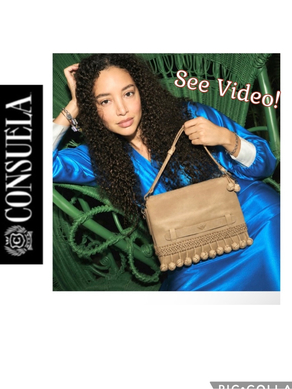🌈 Rare! NWT Consuela Diego Fiesta Leather Crossbody in Natural - Long Sold Out!🌺